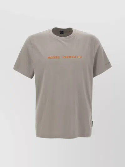 Moose Knuckles Grey Logo Cotton T-shirt In Gray