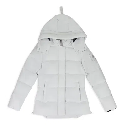 Moose Knuckles Grey W Cloud 3q Sh Puffer Jacket In White