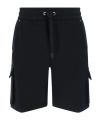 Moose Knuckles Black Shorts With Elastic Waist And Side Cargo Pockets In Black