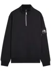 Moose Knuckles Hartsfield Half-zip Cotton Sweatshirt In Black