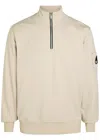 Moose Knuckles Hartsfield Half-zip Cotton Sweatshirt In Neutral