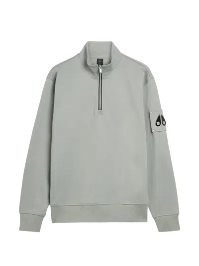 Moose Knuckles Hartsfield Half-zip Sweatshirt In Gray