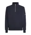 Moose Knuckles Cotton Hartsfield Quarter-zip Sweatshirt In Black