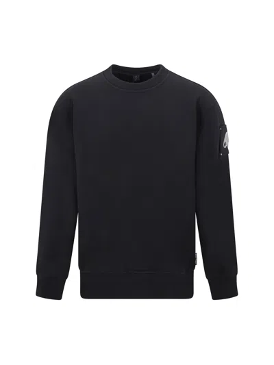Moose Knuckles Hartsfield Mens Crew Neck Sweatshirt In Black