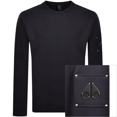 Moose Knuckles Hartsfield Sweatshirt Navy In Black