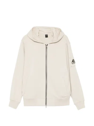 Moose Knuckles Hartsfield Zip-up Hoodie In White