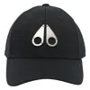 Moose Knuckles Black Baseball Cap With Metal Logo Patch In Cotton Man In Black