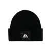 Moose Knuckles Logo-patch Wool Beanie In Black