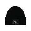 Moose Knuckles Logo-patch Wool Beanie In Black