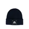 Moose Knuckles Logo-patch Wool Beanie In Blue