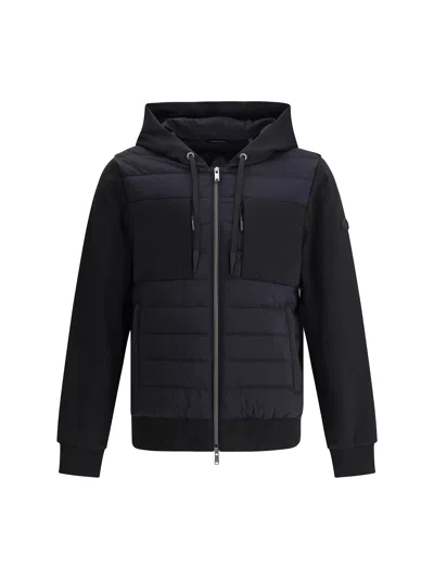Moose Knuckles Hhoded Padded Jacket In Black