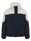 Moose Knuckles Color-block Puffer Jacket With High Collar In Blue