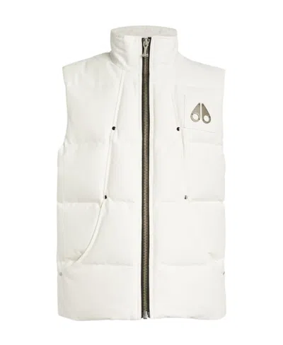 Moose Knuckles High-necked Sleeveless Down Vest In White
