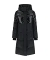 Moose Knuckles High-shine Panel Coat In Black