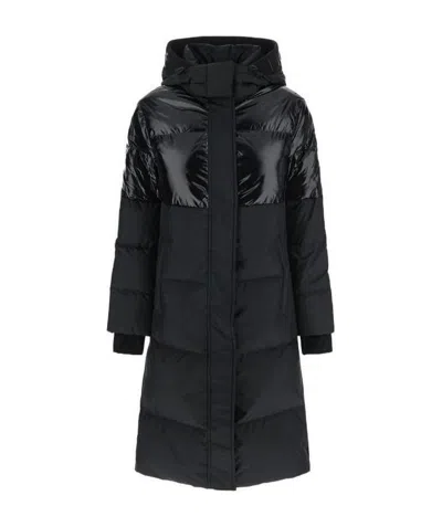 Moose Knuckles High-shine Panel Coat In Black