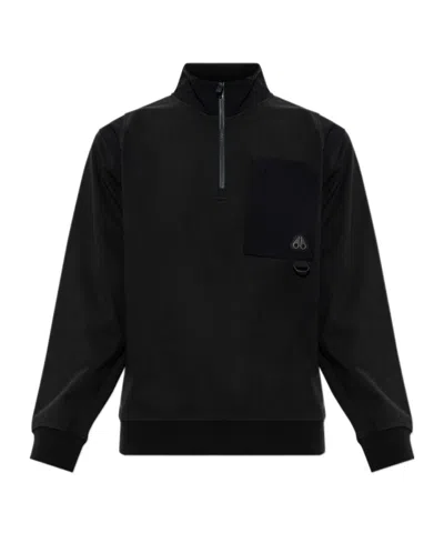 Moose Knuckles High-neck Long-sleeved Sweatshirt In Black