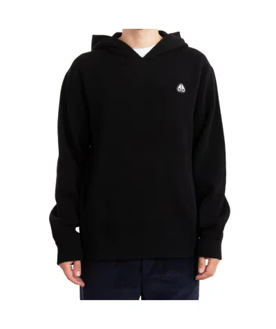 Moose Knuckles Hooded Blend Sweater In Black