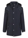 Moose Knuckles Hooded Coat In Blue