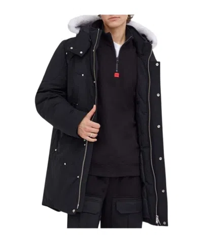 Moose Knuckles Hooded Cotton Suit In Black