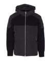 Moose Knuckles Hooded Jacket With Ribbed Texture And Zip Pockets In Black