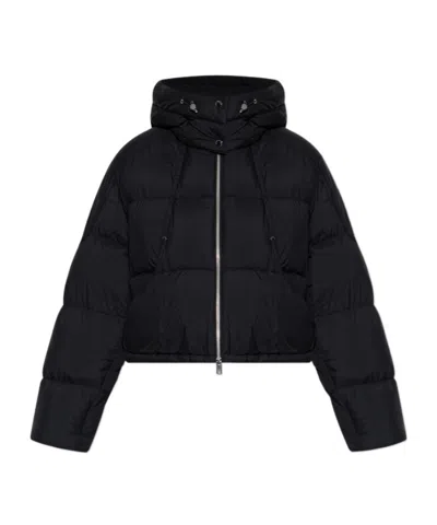 Moose Knuckles Hooded Down Jacket In Black