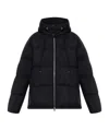 Moose Knuckles Hooded Down Jacket In Black