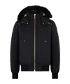 Moose Knuckles Versatile Bomber Jacket Removable Hood In Black