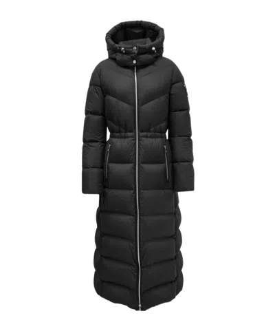 Moose Knuckles Hooded Down Jacket In Black