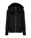 Moose Knuckles Hooded Down Jacket In Black