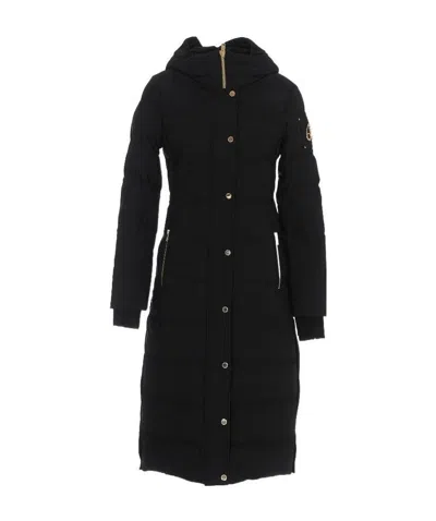 Moose Knuckles Hooded Down Jacket In Black