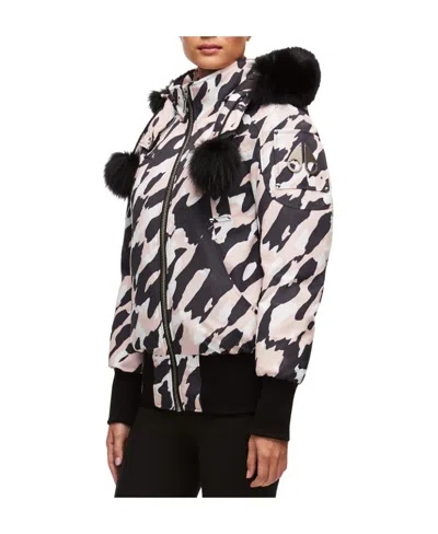Moose Knuckles Hooded Down Jacket In Black