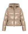 Moose Knuckles Hooded Puffer Jacket In Brown