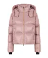 Moose Knuckles Hooded Down Jacket In Pink