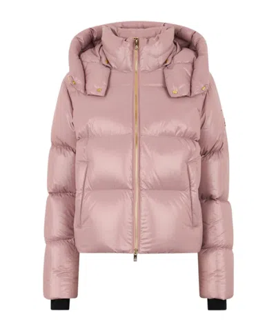 Moose Knuckles Hooded Down Jacket In Pink