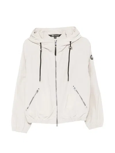 Moose Knuckles Hooded Drawstring Jacket In White
