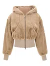 Moose Knuckles Hooded Faux-fur Jacket In Neutral