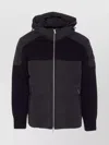 Moose Knuckles Hooded Jacket With Ribbed Texture And Zip Pockets In Black
