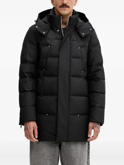 Moose Knuckles Hooded Long Sleeve Padded Coat In Black