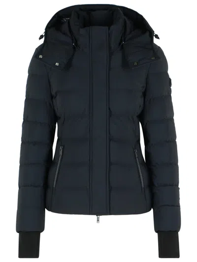 Moose Knuckles Hooded Logo Patch Jacket In Black