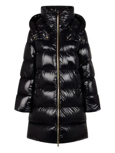 Moose Knuckles Hooded Padded Coat In Black