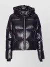 Moose Knuckles Hooded Padded Quilted Jacket With Zip Pockets In Black