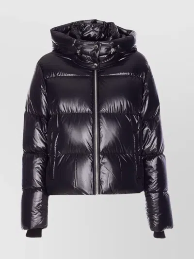 MOOSE KNUCKLES HOODED PADDED QUILTED JACKET WITH ZIP POCKETS