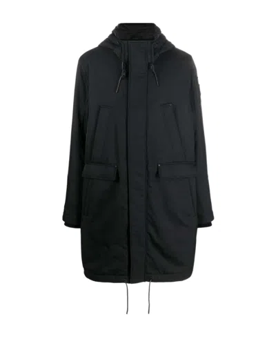 Moose Knuckles Hooded Parka Coat In Black