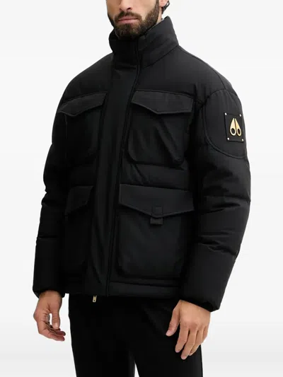 Moose Knuckles Hooded Pocket Jacket In Black