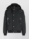 Moose Knuckles Hooded Polyester Jacket D-ring Detail In Black