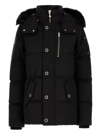 Moose Knuckles Hooded Puffer Jacket In Black
