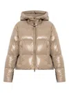 Moose Knuckles Hooded Puffer Jacket In Neutral