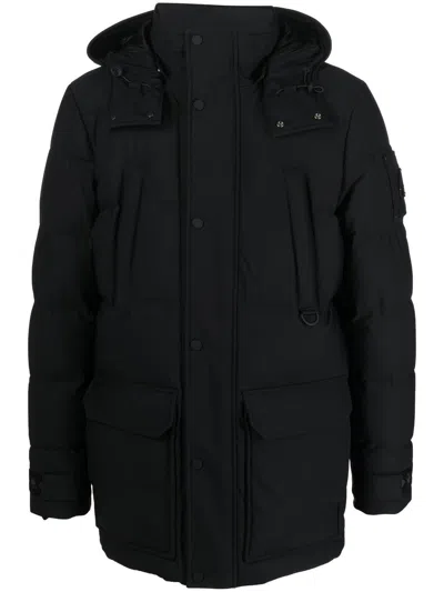Moose Knuckles Hooded Puffer Jacket In Schwarz