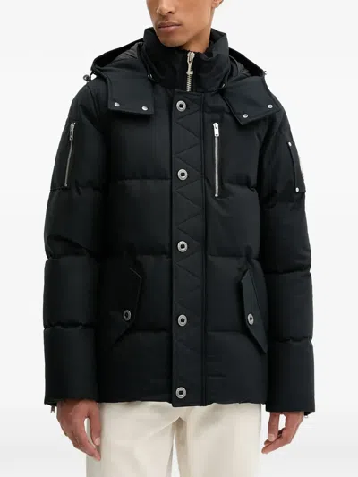 Moose Knuckles High-collar Padded Jacket With Detachable Hood And Adjustable Cuffs In Black