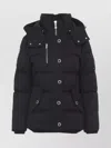 Moose Knuckles Hooded Quilted Jacket Side Pockets In Black